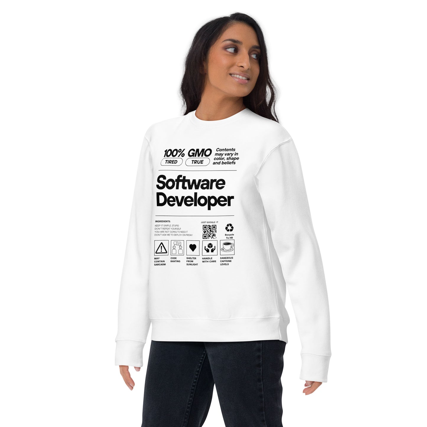 Software Developer Label Premium Sweatshirt - Light