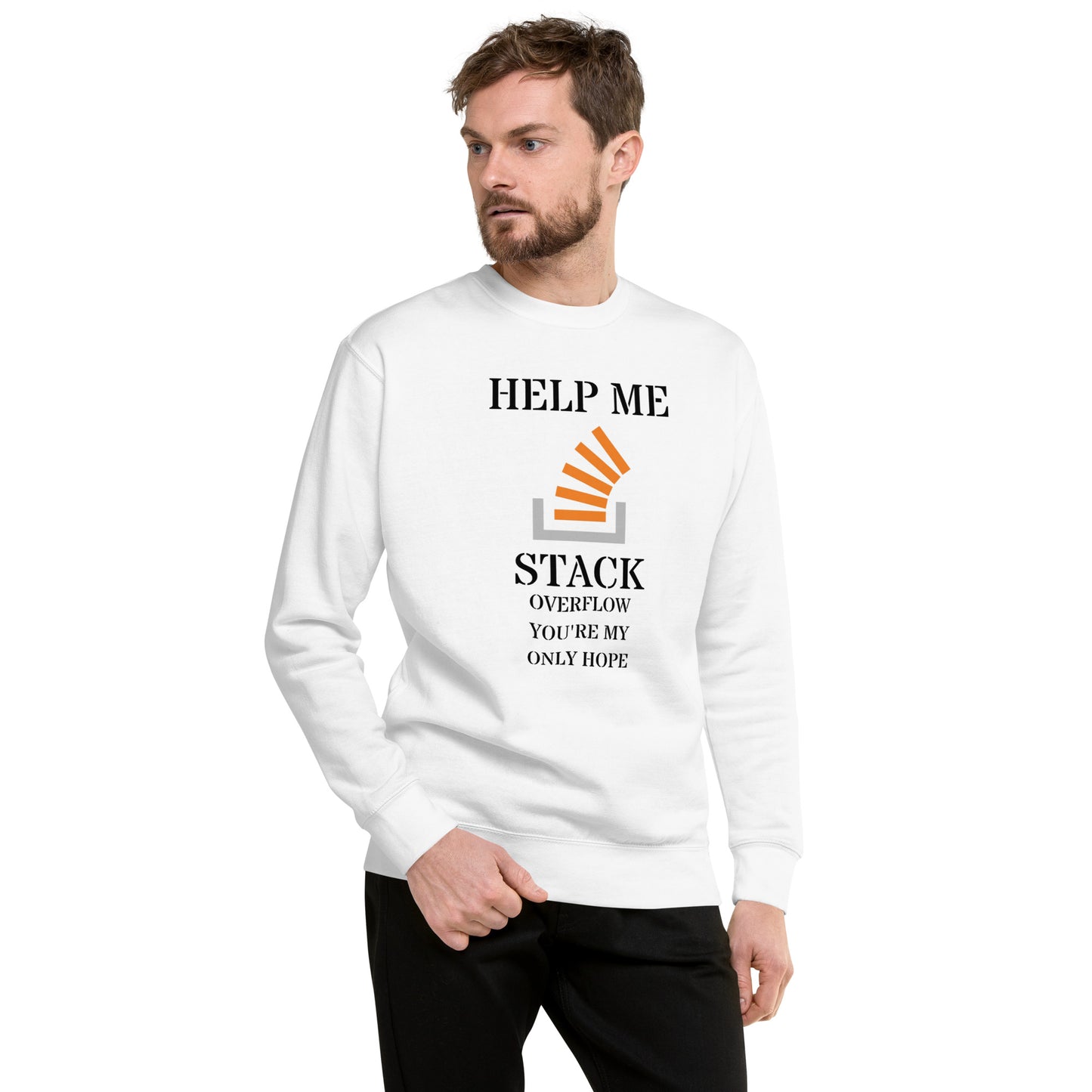 Help Me Stack Overflow Premium Sweatshirt - Light