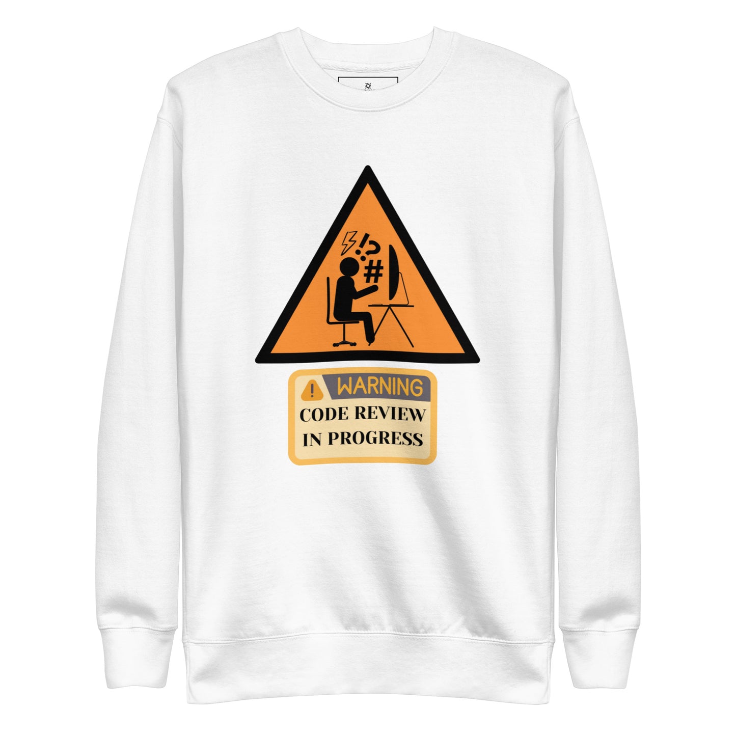 Warning Code Review Premium Sweatshirt - Light