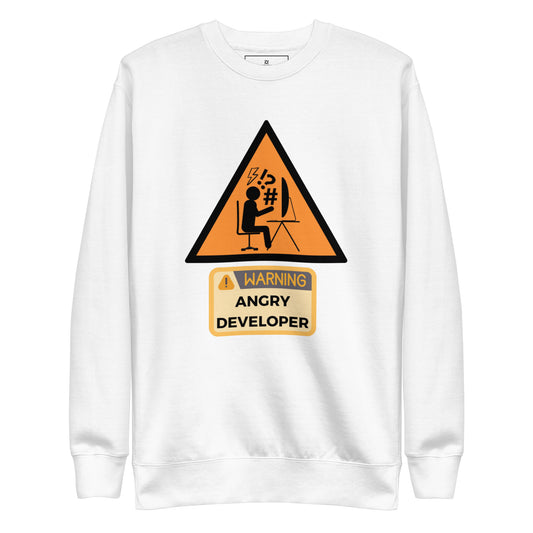 Warning Angry Developer Premium Sweatshirt - Light