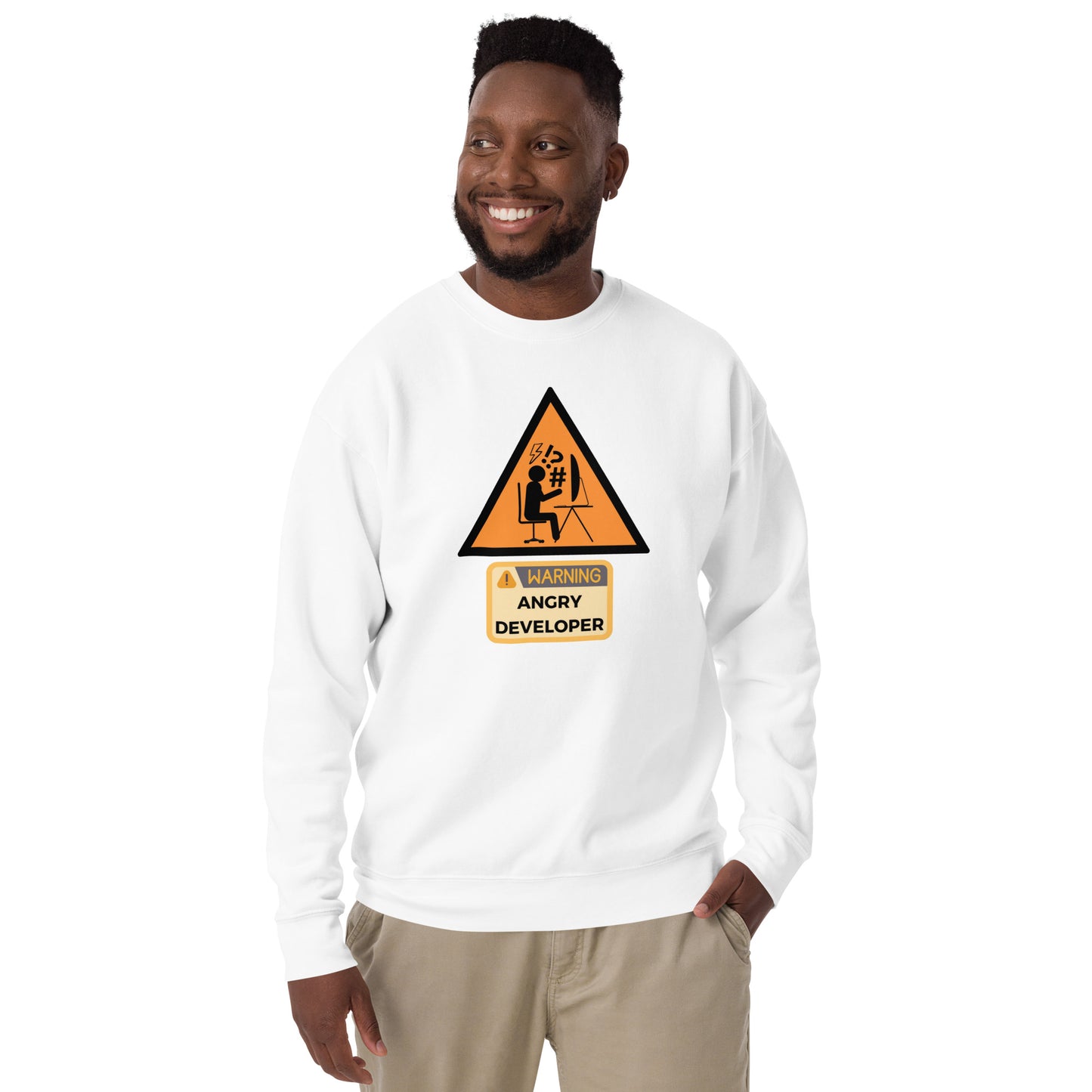 Warning Angry Developer Premium Sweatshirt - Light