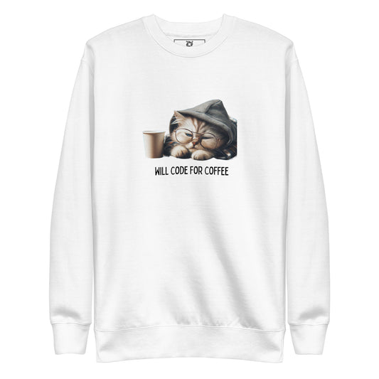 Sleepy Developer Kitty Sweatshirt - Light