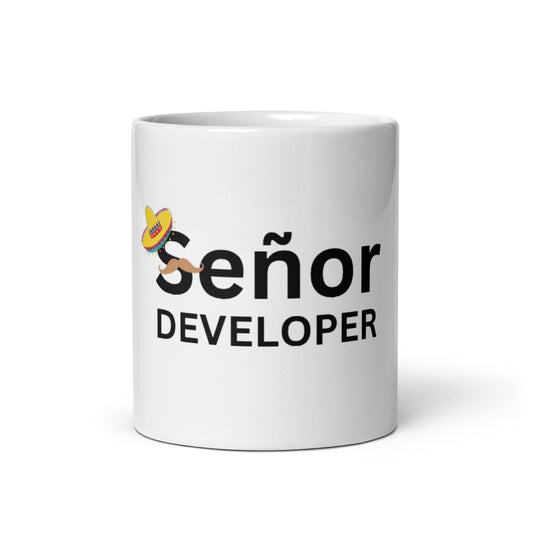 Señor Developer White glossy mug