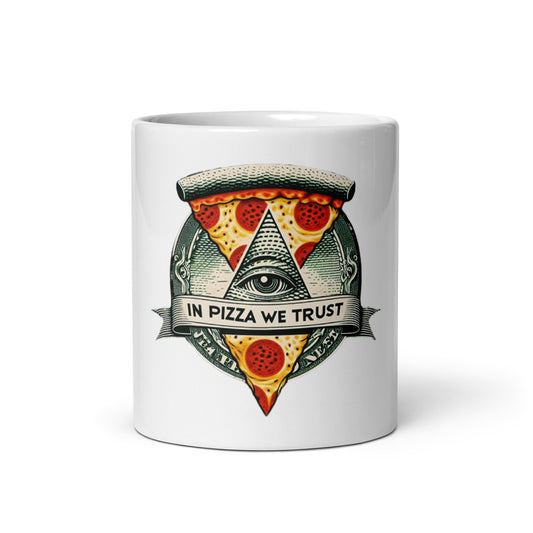 In Pizza We Trust mug