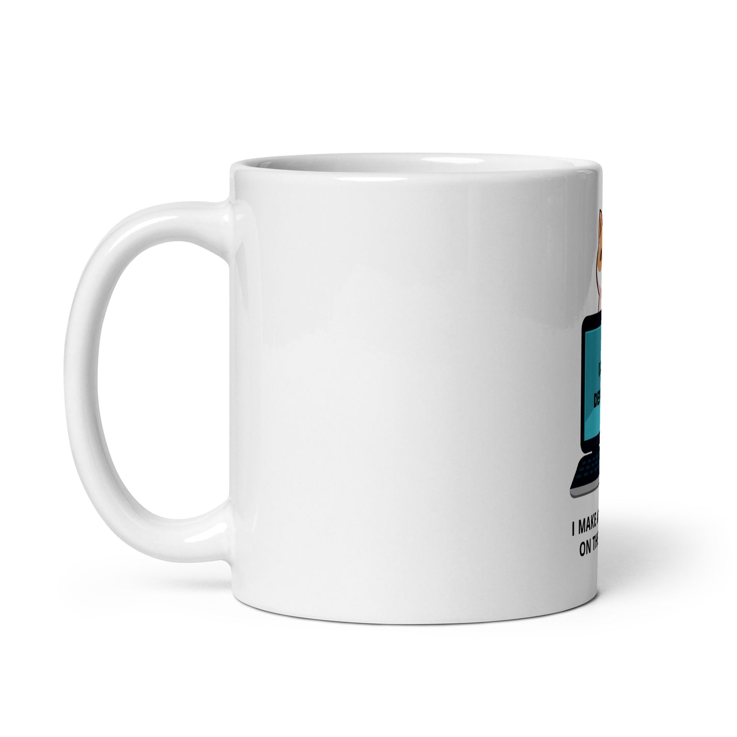 I Am Developer White glossy mug