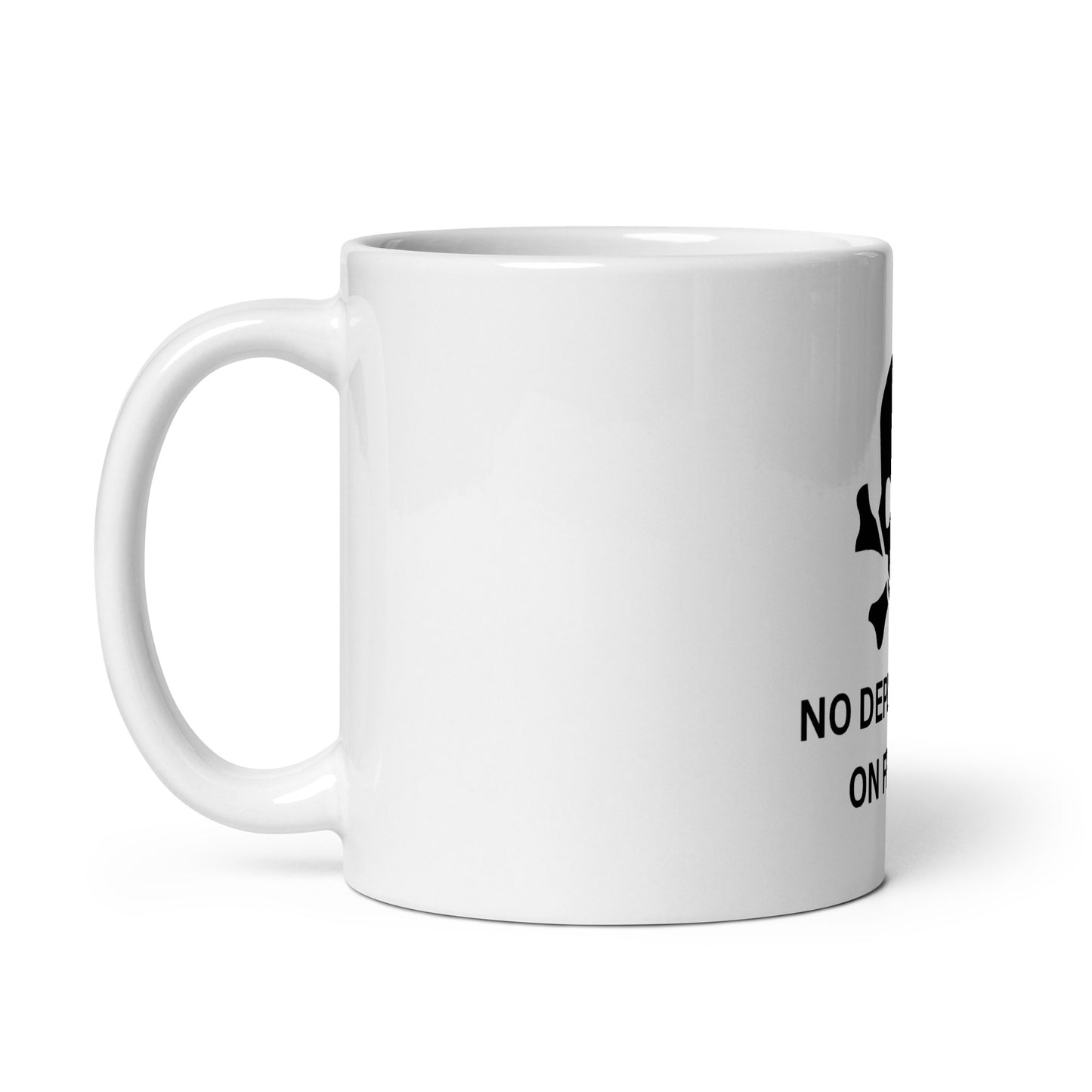 No Friday Deployment White glossy mug