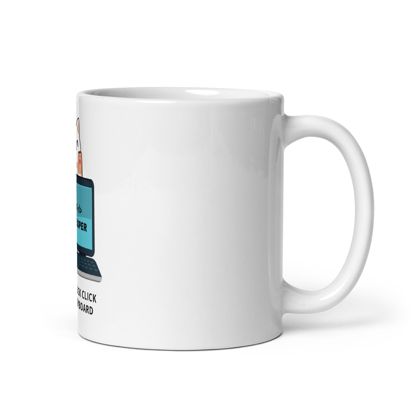 I Am Developer White glossy mug