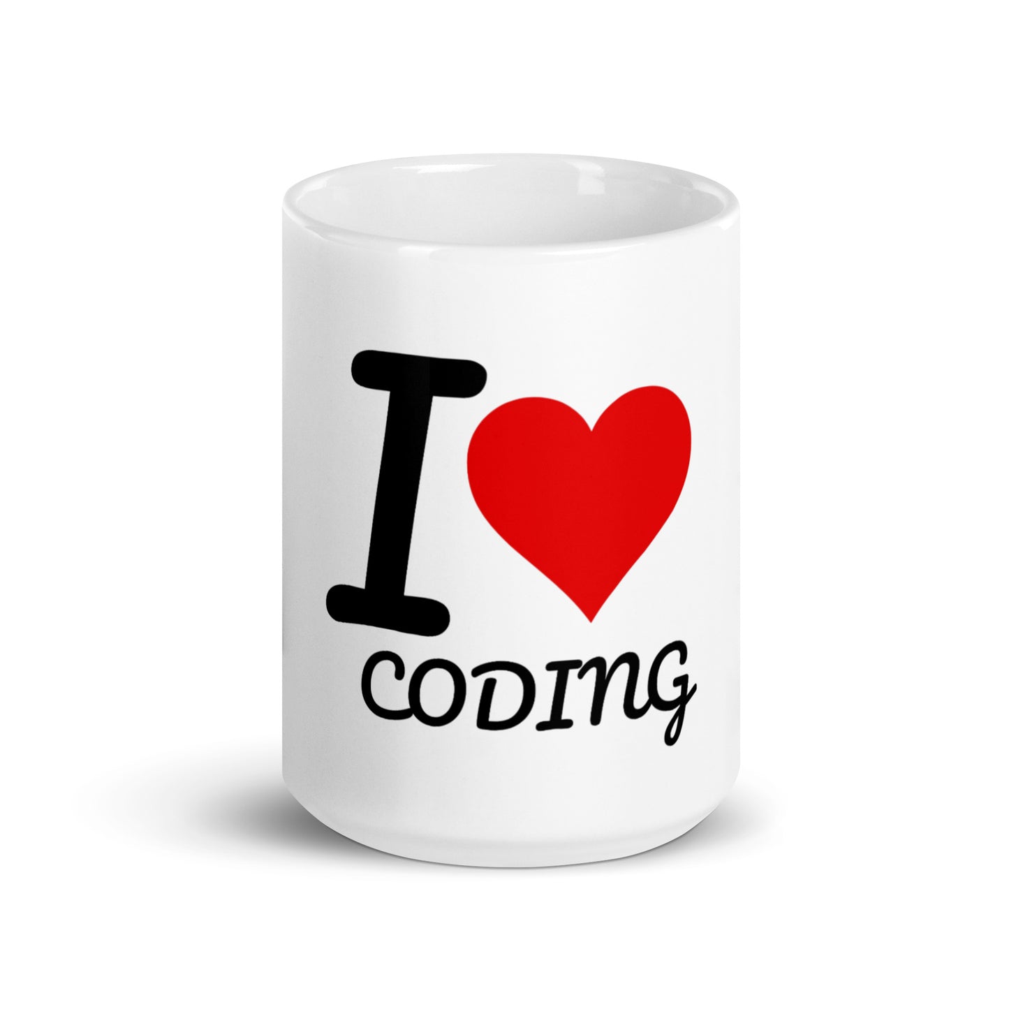 I Heart Coding White glossy mug