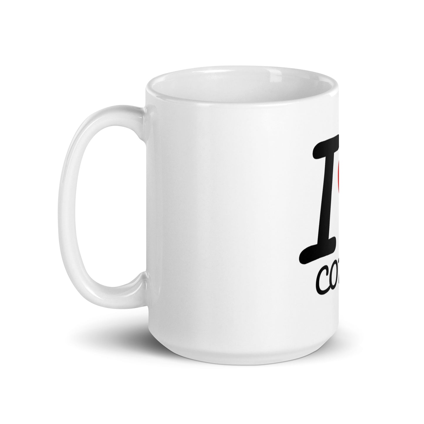 I Heart Coding White glossy mug