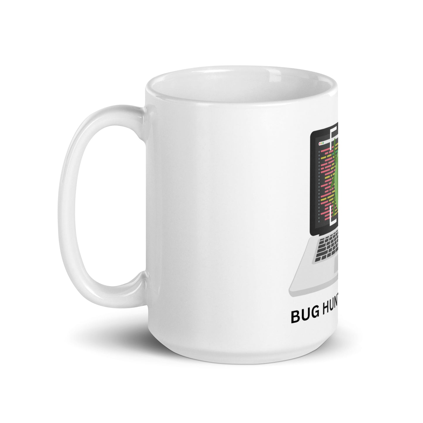 Bug Hunter White glossy mug