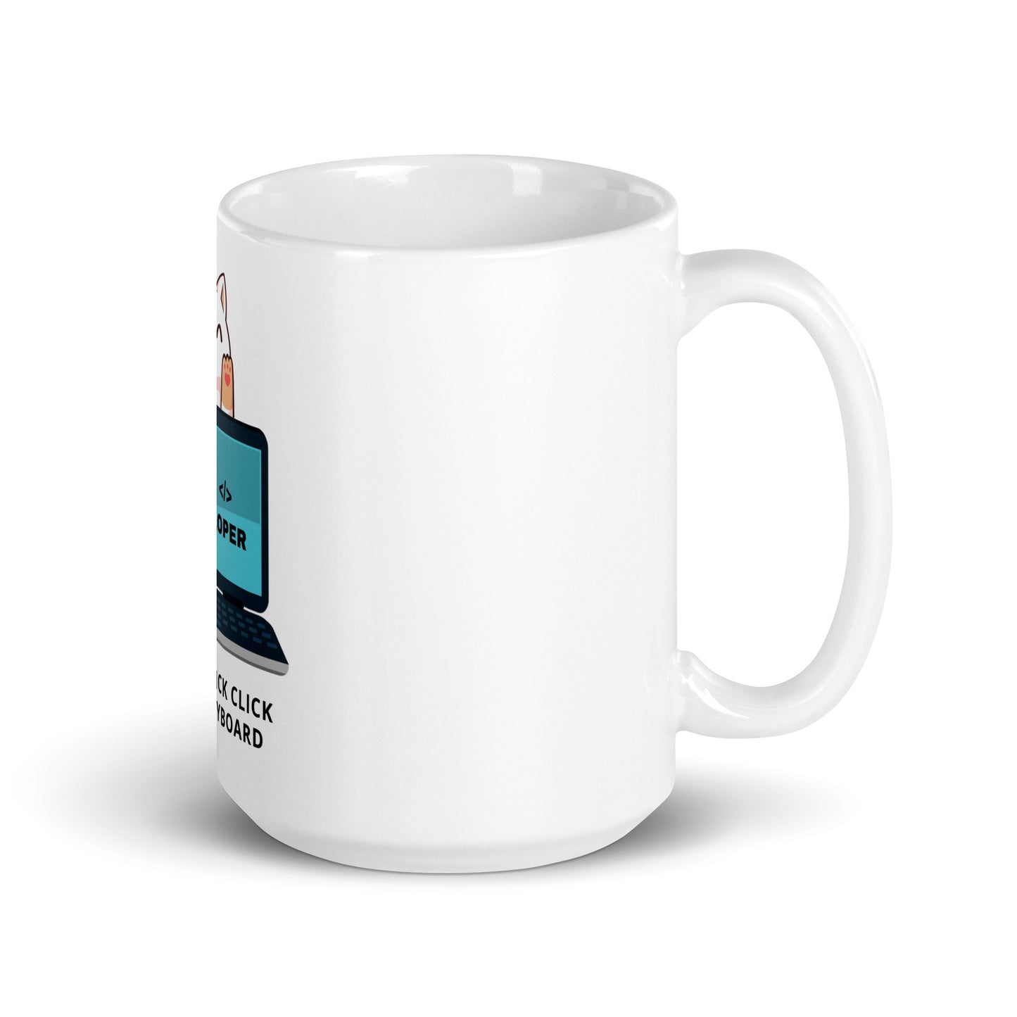 I Am Developer White glossy mug