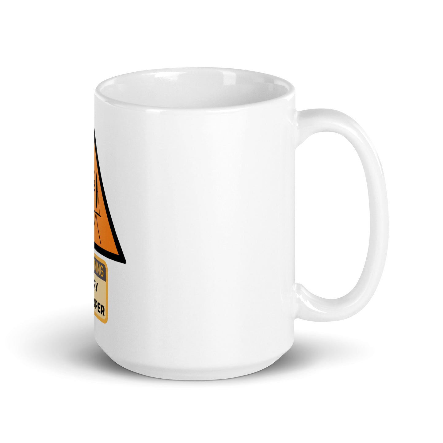 Warning Angry Developer White glossy mug