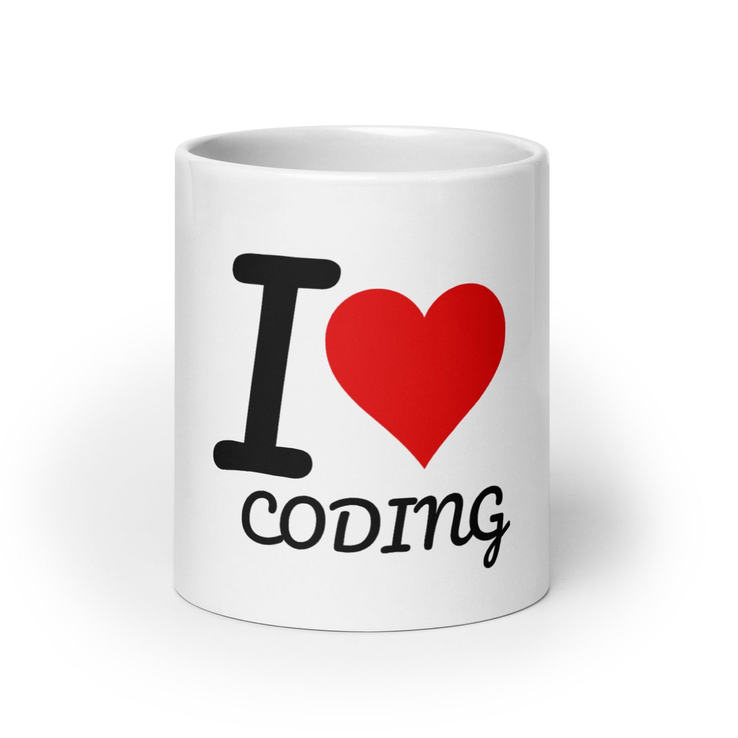 I Heart Coding White glossy mug