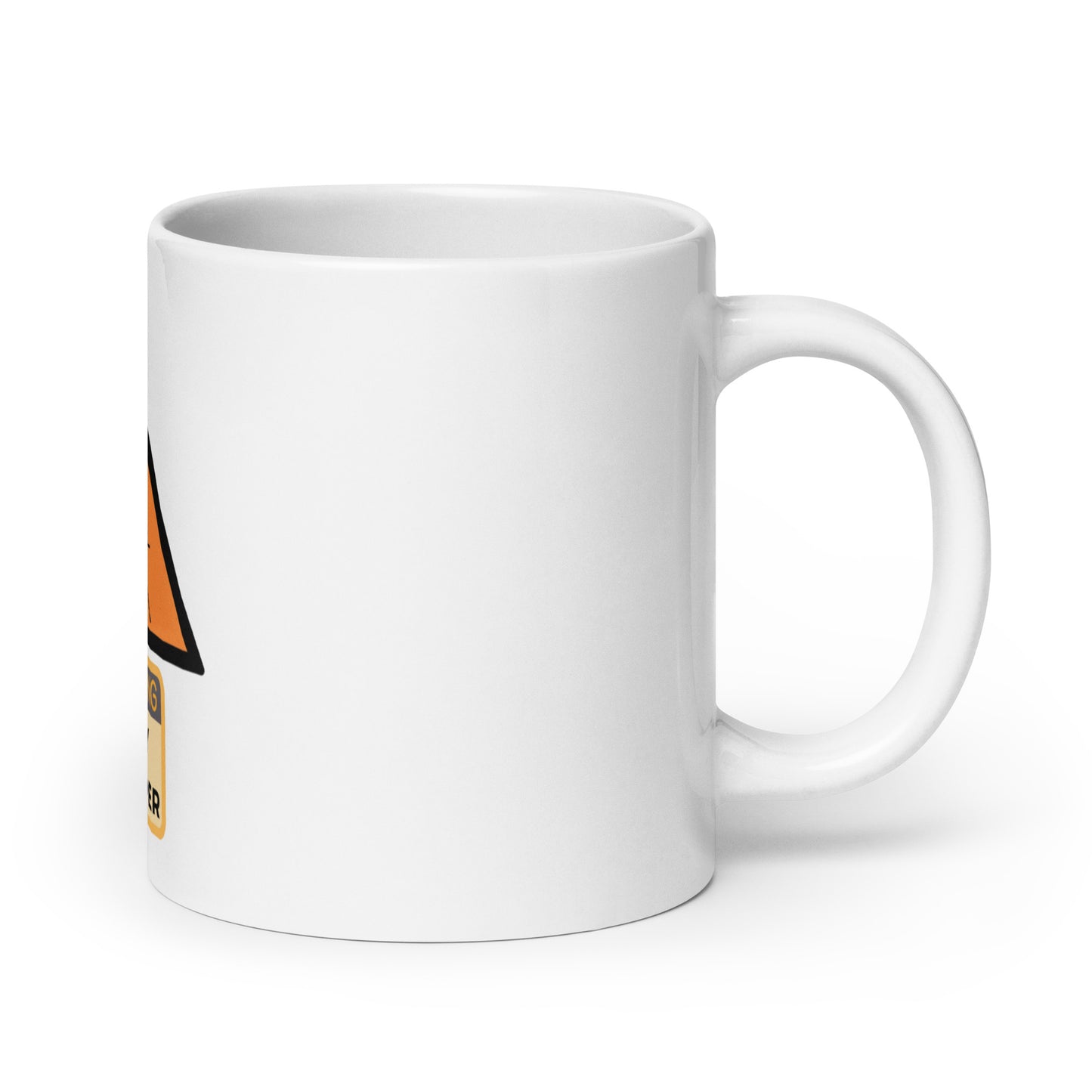 Warning Angry Developer White glossy mug