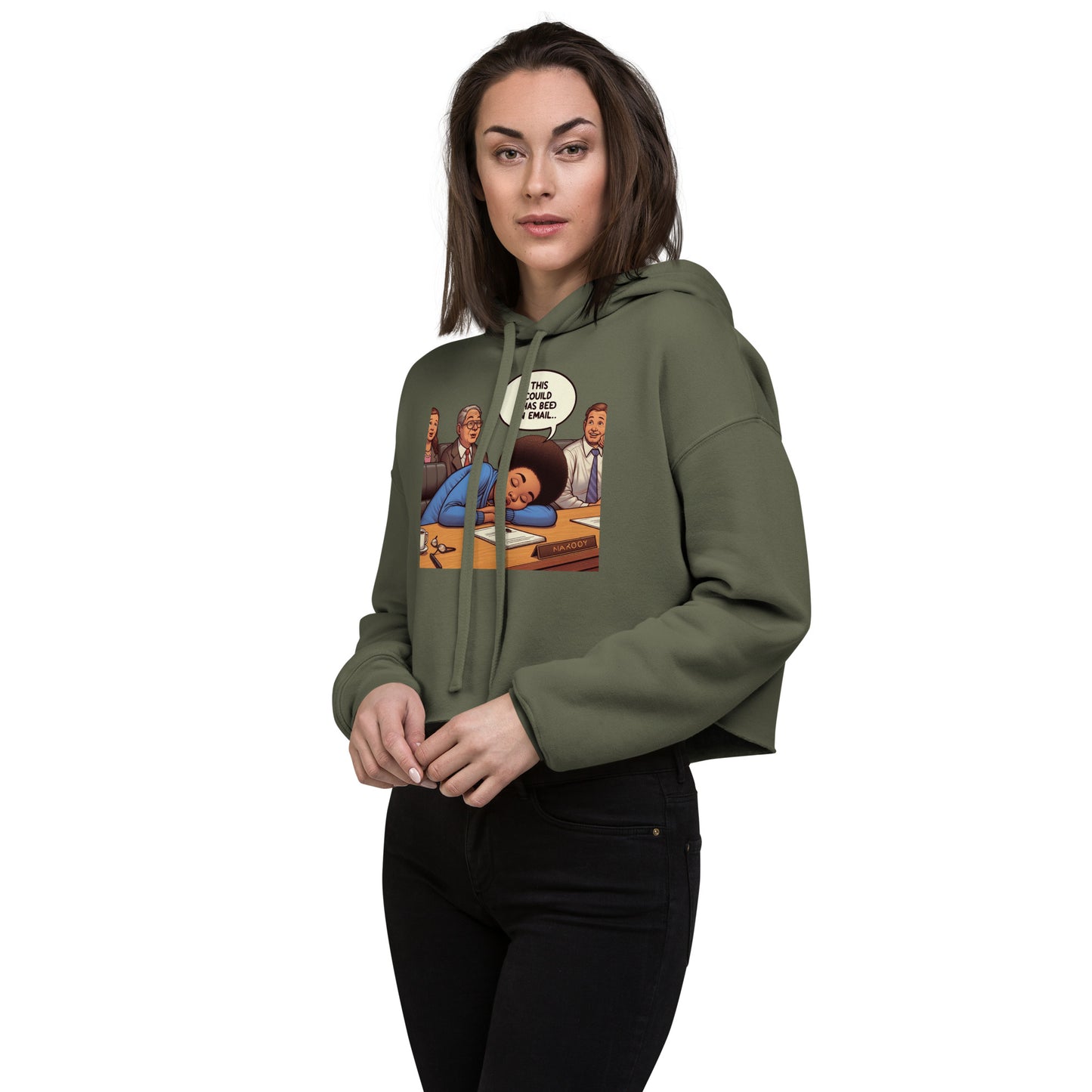 Useless Meeting Crop Hoodie